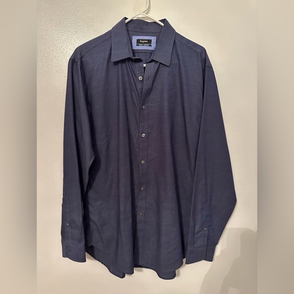 Esquire | Men’s Suit Shirt | Button Down Shirt | Navy Blue - Picture 1 of 11
